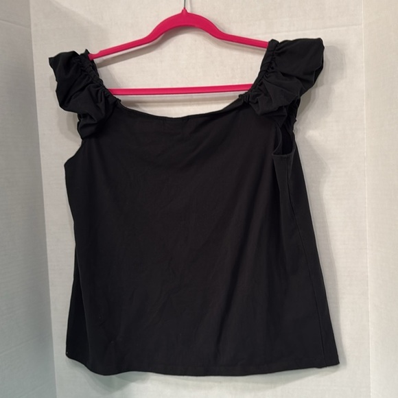 Who What Wear Black Puff Cap Sleeve Fitted Top Staple Piece Workwear Casual  XL - Picture 5 of 8